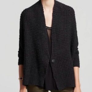Free people Black Textured Cardigan with snap button size small oversized